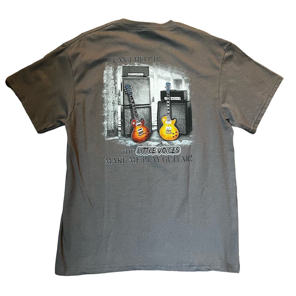 The Little Voices Make Me Play Guitar Men's LG Graphic T-shirt